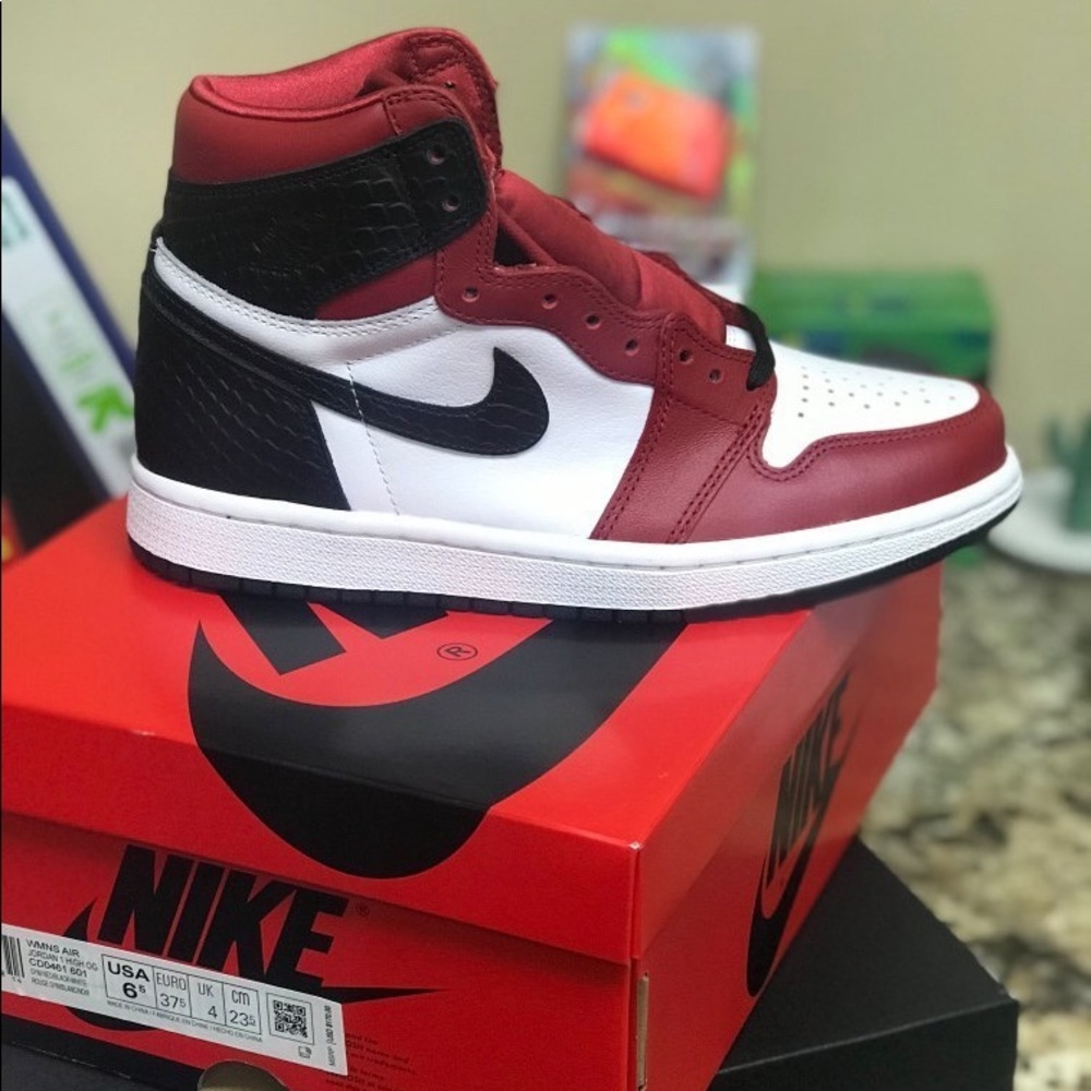 COPY - Nike Air Jordan 1 Red with Snake Hi Satin
